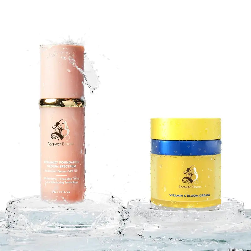 BioMimic® Foundation Light spectrum  and  Vitamin C Bloom Cream.
