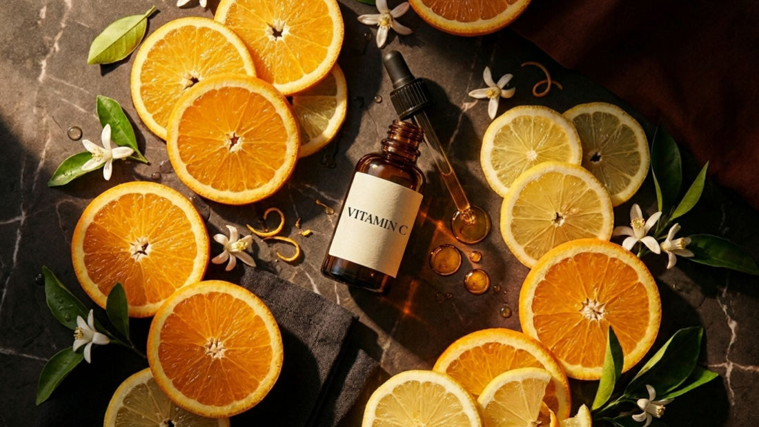 How to use vitamin C serum shown with dropper bottle