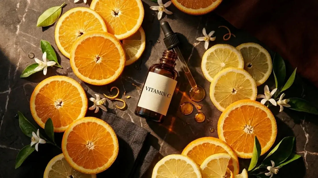 How to use vitamin C serum shown with dropper bottle