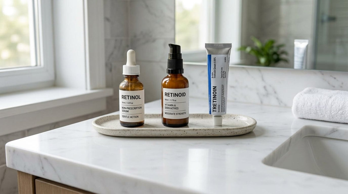 Tretinoin vs retinol vs retinoid strength comparison chart 