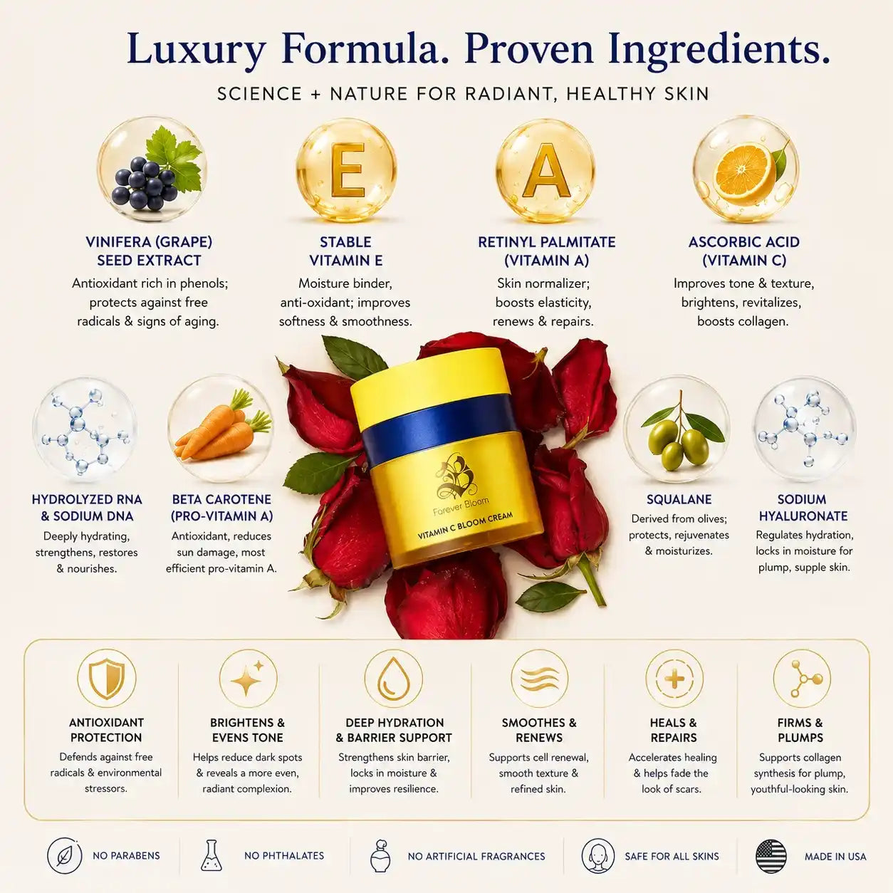 Vitamin C Bloom Cream - Advanced Vitamin C Moisturizer for Dry Skin
