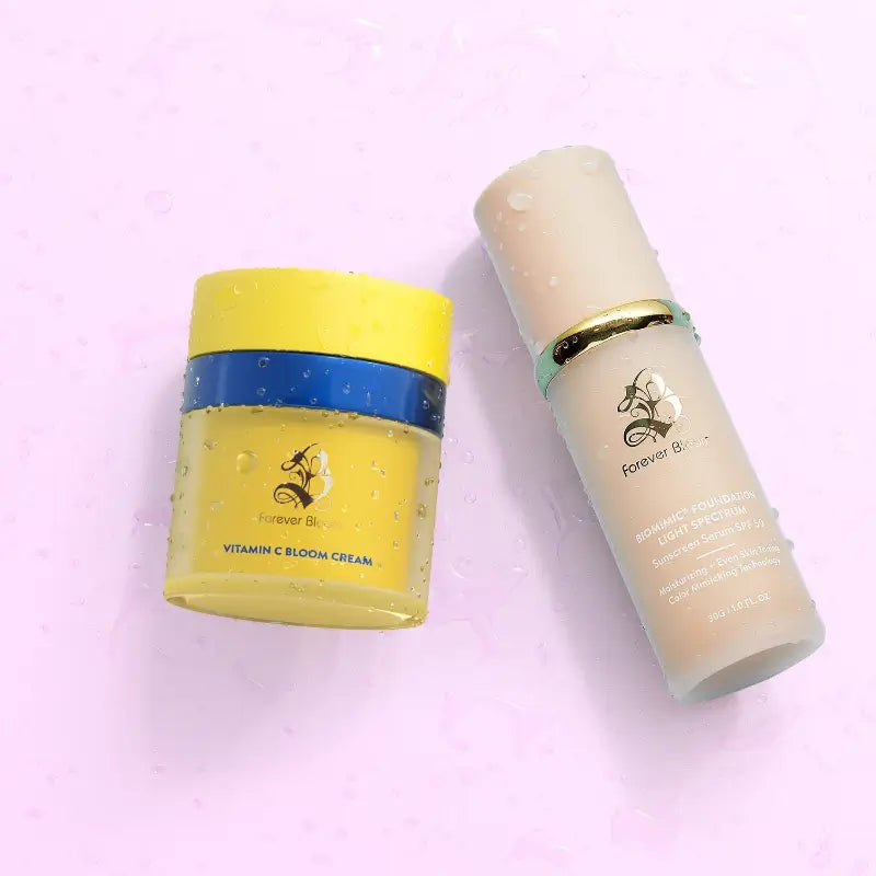 BioMimic® Foundation Light spectrum  and  Vitamin C Bloom Cream.